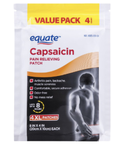Equate Capsaicin Pain Relieving Patch Value Pack,XL, 4 Count