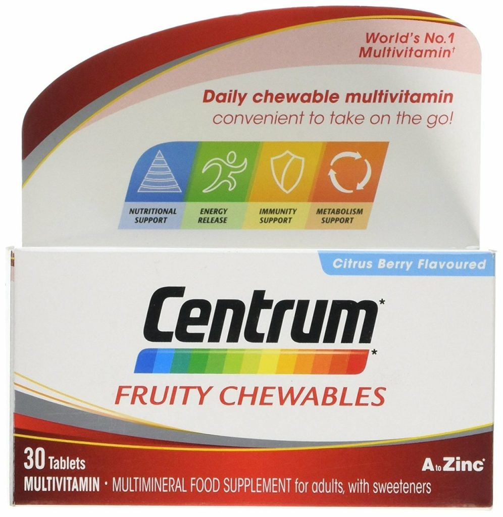 Centrum Fruity Chewables Multivitamin Mineral 30 Tablets WELLNESS PRO