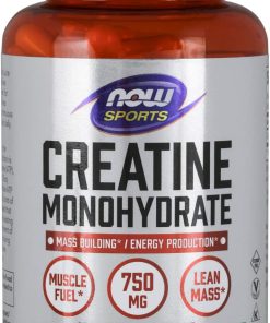 NOW SPORT Creatine Monohydrate 750 Mg, Mass Building 120cps