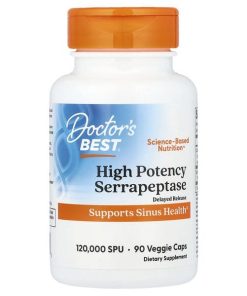 High Potency Serrapeptase,For Healthy Sinus,120,000 SPU,90's