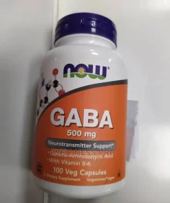Now Gaba 500 Mg + B-6 B6 Natural Neurotransmitter 100 Veg Caps