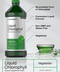 Liquid Chlorophyll 100mg Natural Peppermint Flavor Veg 473ml