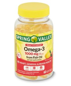 Spring Valley Proactive Support Omega-3 from Fish Oil Dietary Supplement, 1000 mg, 60 count