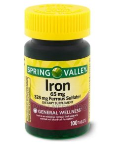 Spring Valley Iron Tablets, 65 Mg, 100 Count