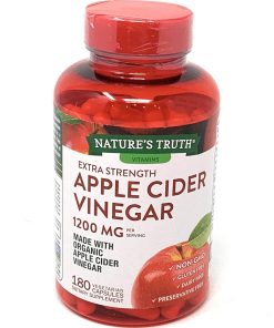 Nature's Truth Organic Apple Cider Vinegar Extra Strength Quick Release 1200 MG Gluten Free, Dairy Free, Non -GMO, No Preservative - 180 Vegetarian Capsules (1 Pack - 180 Capsules)