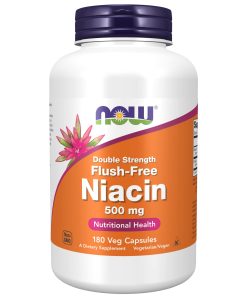 NOW Supplements, Niacin (Vitamin B-3) 500 mg, Flush-Free, Double Strength, Nutritional Health, 180 Veg Capsules