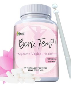 N'More, Boric Acid Vaginal Suppositories - 30 Count, 600mg - 100 Pure Made in USA - Boricfem Support Vaginal Healt