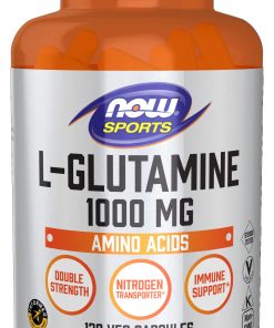 NOW Sports Nutrition, L-Glutamine, Double Strength 1,000 mg, Amino Acid, 120 Veg Capsules