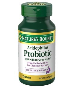 Nature's Bounty Probiotic Acidophilus Tablets, Digestive Health 120 Count