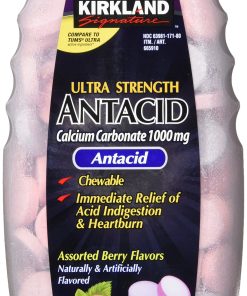 Kirkland Signature Ultra Strength Antacid Calcium Carbonate 1000 MG Assorted Berry Flavors (265 Tablets)