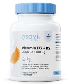 Osavi Vitamin D3 and K2 for immunity and bone support 60s