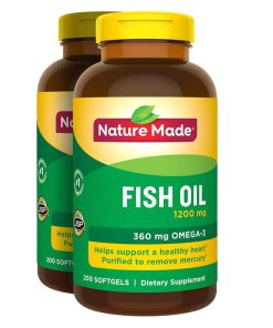 Nature Made Fish Oil 1200 mg., 200 Softgels for heart health support