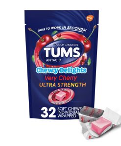 Tums Chewy Delights Very Cherry Ultra Strength Antacid Soft Chews, 32 Ct
