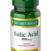 Natures Bounty Folic Acid 800 mcg, 250 Tablets for blood and heart health
