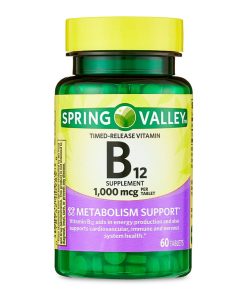Spring Valley Vitamin B12 Timed-Release Tablets Dietary Supplement, 1,000 mcg, 60 Count