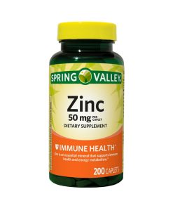 Spring Valley Zinc gluconate Caplets Dietary Supplement, 50 mg, 200 Count