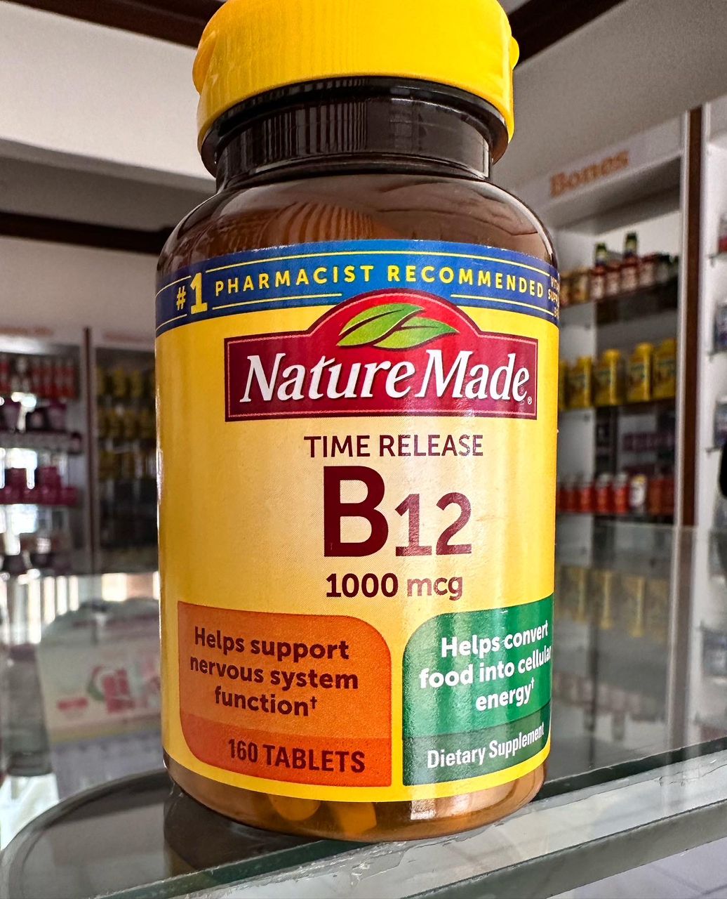 Nature made B12, Time Release, 1,000 mcg, 160 Tablets WELLNESS PRO
