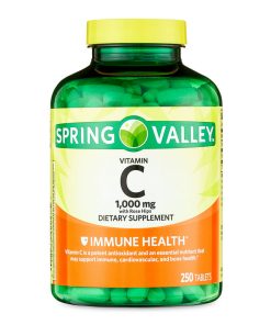 Spring Valley Vitamin C with Rose Hips Tablets Dietary Supplement, 1,000 mg, 250 Count