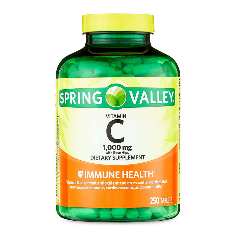 Spring Valley Vitamin C with Rose Hips Tablets Dietary Supplement