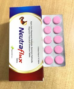 Neutraflux chewable tablets with peppermint for bloating, indigestion and gas relief