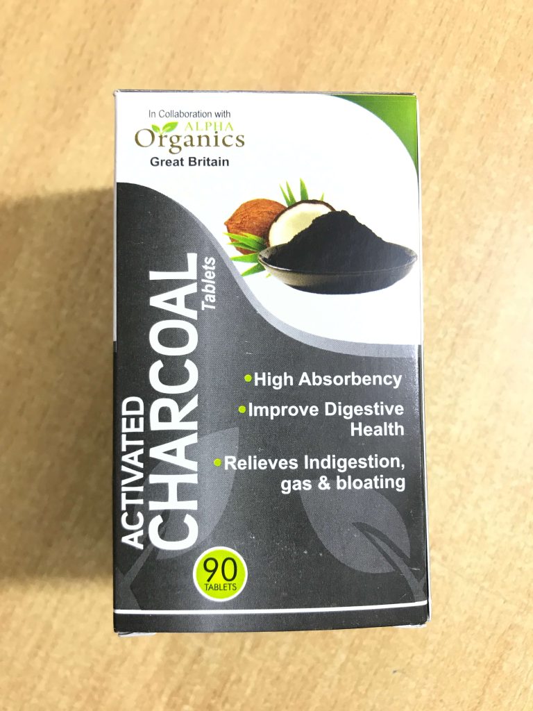 Activated charcoal tablets for indigestion and gas relief 90 tablets WELLNESS PRO