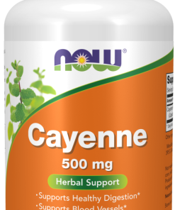 NOW Supplements, Cayenne (Capsicum annuum) 500 mg, Herbal Support for heart and digestive , 100 Veg Capsules