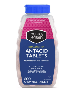 Berkley Jensen Extra Strength Antacid Tablets, Assorted Berry Flavors 200 Count