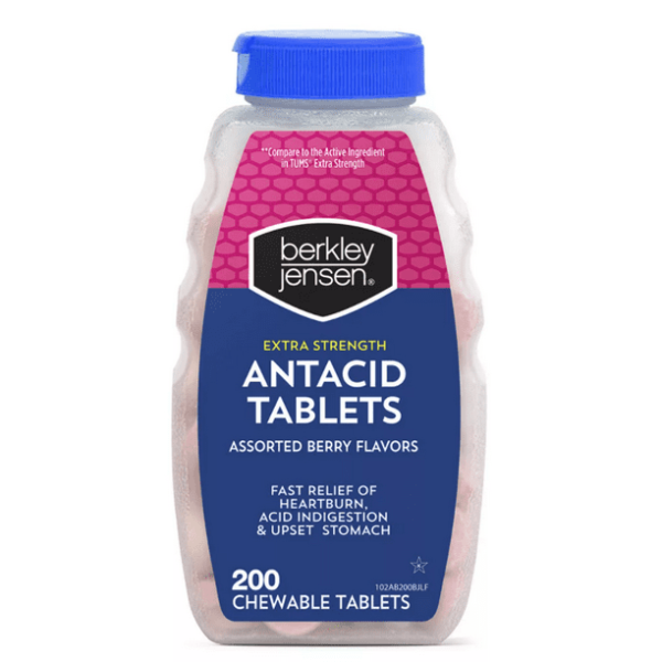 Berkley Jensen Extra Strength Antacid Tablets, Assorted Berry Flavors 200 Count WELLNESS PRO