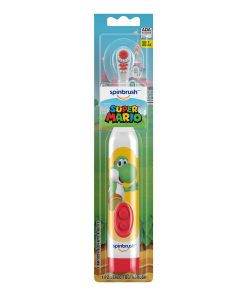 Super Mario Kid’s Spinbrush Electric Battery Toothbrush, Soft, 1 ct, Character May Vary