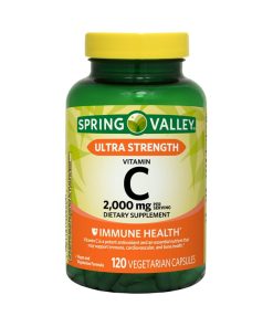 Spring Valley Ultra Strength Vitamin C Capsules Dietary Supplement, 2,000 mg, 120 Count