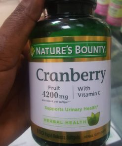 Nature’s Bounty Cranberry 4200mg With Vitamin C, for Urinary Health & Immune Support, Cranberry Concentrate 300 Rapid Release Softgels