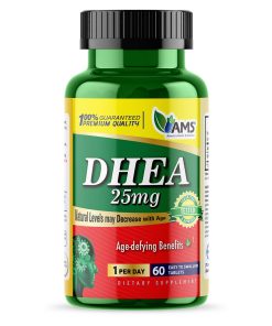 AMS DHEA 25 mg (60 Tablets) | Dietary Supplement for Men and Women | Helps Increase Bone Strength | Increases and Regulates Male and Female Hormones | Age-Defying Benefits