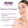 NOW Solutions, Vitamin D3 Cream 1,000 IU Per Gram, High-Potency, Intense Moisture, 118ml - Image 3