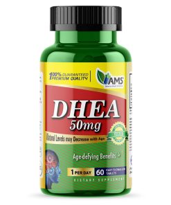 AMS DHEA 50 mg (60 Tablets) | Dietary Supplement for Men and Women | Helps Increase Bone Strength | Increases and Regulates Male and Female Hormones | Age-Defying Benefits