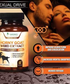 Nature's Nutrition Horny Goat Weed Extract with Maca, 1560 mg, 60 Count