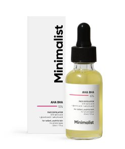 Minimalist 10% AHA (Lactic Acid & Glycolic Acid) BHA (Salicylic Acid) Exfoliating Serum | Mildly Exfoliates without Drying for Radiant, Youthful Skin | Women & Men | 30ml/1 fl oz