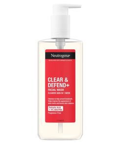 NEUTROGENA Clear & Defend+ Facial Wash with Salicylic Acid 4%, AHA / PHA 200ml