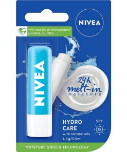 Nivea Lip Hydrocare Lip Balm With Spf15 For Dry & Cracked Lips 4.8g