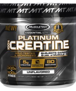 Muscletech Essential Series, Platinum 100% Creatine, Unflavored, 400g 80 servings