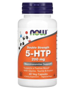 NOW Foods, 5-HTP, Double Strength, 200 mg, 60 Veg Capsules