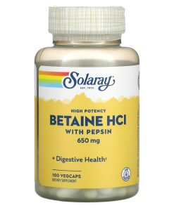 Solaray, High Potency Betaine HCl with Pepsin, 650 mg, 100 Caps