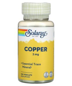 Solaray, Copper, 2 Mg, 100 Vegcaps