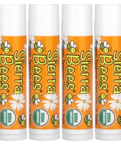 Organic Lip Balms, Tangerine Chamomile, 4 Pack, 4.25 G Each