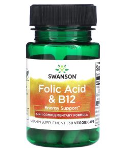 Swanson, Folic Acid B12, 30 Veggie Capsules
