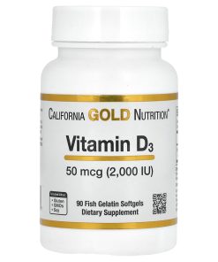 Vitamin D3, 50 MCG 2000 IU 90 Fish Gelatin Softgels