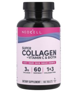 Neocell, Super Collagen + Vitamin C Biotin, 180 Tablets