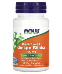 NOW Foods, Ginkgo Biloba, Double Strength, 120 mg, 50 Veg Capsules