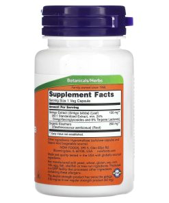 Alternative view of NOW Foods, Ginkgo Biloba, Double Strength, 120 mg, 50 Veg Capsules