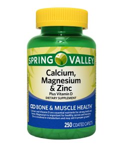 Spring Valley Calcium, Magnesium & Zinc Plus Vitamin D3 Coated Caplets, 250 Count