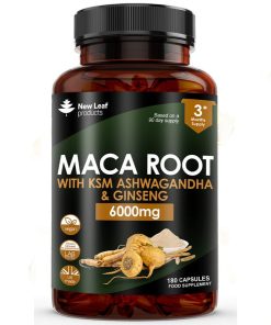 Maca Root Capsules With KSM Ashwagandha, Ginseng & Black Pepper - 180 High Strength 6000mg Capsules